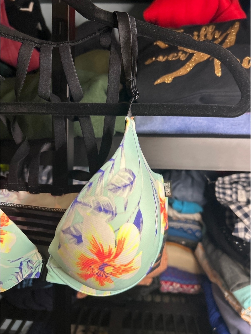 Victoria's Secret Pink Floral Push Up Bra 34D